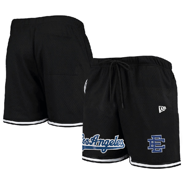 Men's Los Angeles Dodgers Black Mesh Shorts - Click Image to Close